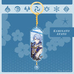 Anime Keychain Genshin Impact Zhongli Hutao Scaramouche Interlayer Key Chain Accessories Cute Bag Pendant Key Ring for Fans Gift