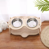 Elevated Dog Cat Bowl Stand Wood