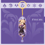 Anime Keychain Genshin Impact Zhongli Hutao Scaramouche Interlayer Key Chain Accessories Cute Bag Pendant Key Ring for Fans Gift