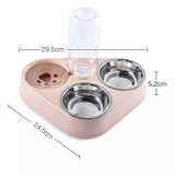 3In1 Pets Food Bowl with Bottle Automatic Drinking Feeder