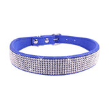 Comfortable Suede Fiber Crystal Dog Collar