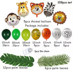 109pcs Palm Leaf Animal Balloons Garland