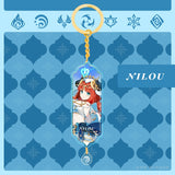 Anime Keychain Genshin Impact Zhongli Hutao Scaramouche Interlayer Key Chain Accessories Cute Bag Pendant Key Ring for Fans Gift