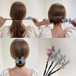 Vintage Shell Pearl Hairpin Bun Hairstyle