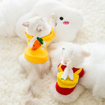 Cartoon Dog Clothes Cute Bow Tie Satchel Pet Clothing for Small Dogs Puppy Cat Costumes Coat Warm Plush Sweater Chihuahua