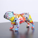Creative Colorful Bulldog Figurines Home Decor