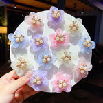 4pcs Handmade Girls Hair Flower DIY