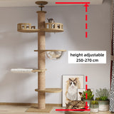 Adjustable Cat Tree Tower Floor to Ceiling Multi-Level Condo