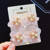 4pcs Handmade Girls Hair Flower DIY