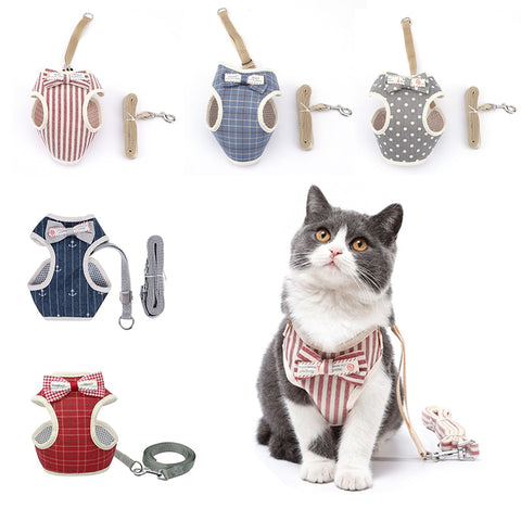 Bowknot Cat Harness and Leash Set