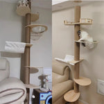 Adjustable Cat Tree Tower Floor to Ceiling Multi-Level Condo