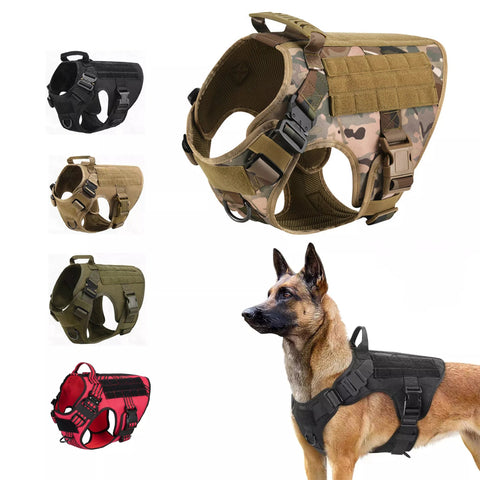 Tactical Dog Harness Leash Metal Buckle