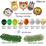 109pcs Palm Leaf Animal Balloons Garland