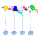 1PC Random Spring Toy Feather Stick Mouse Cat