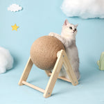 Wooden Cat Scratching Post Ball Toy