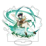 Anime Figure Genshin Impact Zhongli Ayato Venti Xiao Yae Miko Yelan Acrylic Stand Model Plate Desk Decor Standing Sign Fans Gift