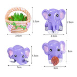 4Pcs Elephant Figurine Exquisite Realistic Resin