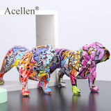 Creative Colorful Bulldog Figurines Home Decor