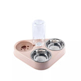 3In1 Pets Food Bowl with Bottle Automatic Drinking Feeder