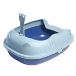 Cats Litter Box Pet Semi-Closed Sandbox Anti Splash Plastic with Spoon