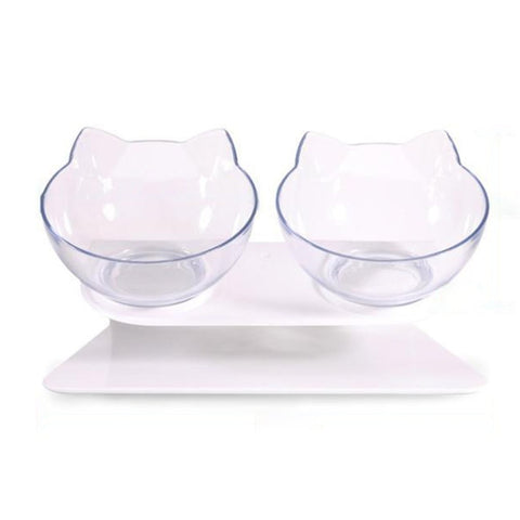 Cat Double Transparent Food Bowl