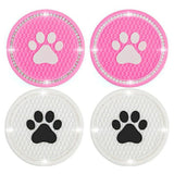 4 Pcs Car Cup Mat Cat Paw Automobile