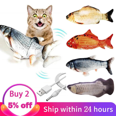 Electric Cat Toy 3D Fish USB Charging