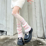 Gothic Women&#39;s Striped Leg Warmers Lolita Long Socks Knitted Leggings Japanese Sweets Winter Socks Kawaii Arm Ankle Warmers