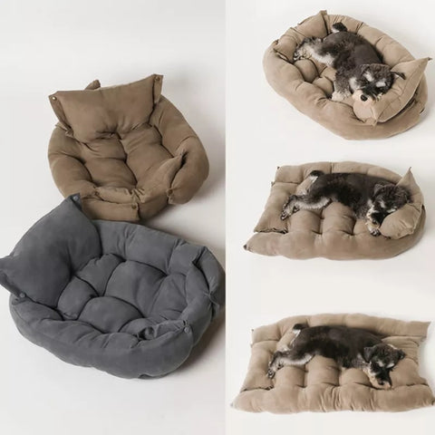 Foldable Super Soft Pet Bed With Pillow Kennel