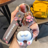 Cat Butt Car Key Chain Lanyard Kawaii Girl Gift