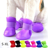 4Pcs Pet WaterProof Rainshoe Anti-slip Rubber Boot For Small Medium Large Dogs Cats Outdoor Shoe Dog Ankle Boots Pet