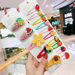 10/15 Pcs/Set Girls Cute Cartoon Animals Fruit Hairpins