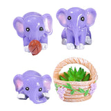 4Pcs Elephant Figurine Exquisite Realistic Resin