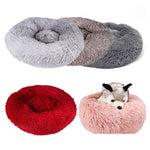 Round Dog Bed Long Plush Soft