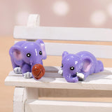 4Pcs Elephant Figurine Exquisite Realistic Resin