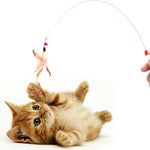 Cat Toys Steel Wire Feather Stick Training