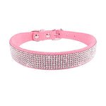 Comfortable Suede Fiber Crystal Dog Collar