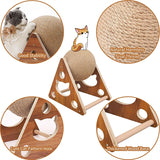 Wooden Cat Scratching Post Ball Toy