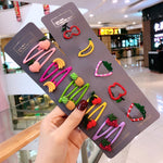 10/15 Pcs/Set Girls Cute Cartoon Animals Fruit Hairpins