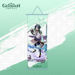 Genshin Impact Hutao Ganyu Scroll Canvas Wall Hanging Painting Home Decor Anime Poster Wall Art Room Decoration Gift