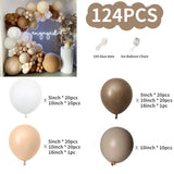 124 PCS Coffee Brown Latex Balloons Arch Kit