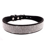 Comfortable Suede Fiber Crystal Dog Collar