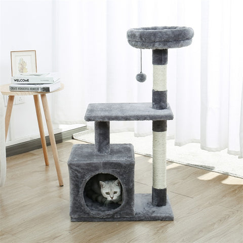 H228cm Cat Tree Toy Condo Climbing Tower