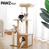 H108cm Modern Cat Tree Wooden Sisal Scratching